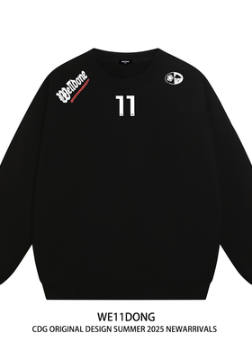 WE11DONE CDG小众潮牌高街美式WELLDONE重磅男女宽松加绒圆领卫衣