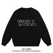 WE11DONE CDG小众潮牌WELLDONE美式 高街男女宽松加绒加厚圆领卫衣