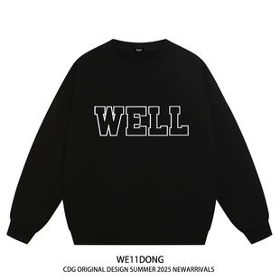 WE11DONE 高街男女宽松加绒加厚圆领卫衣 CDG小众潮牌WELLDONE美式