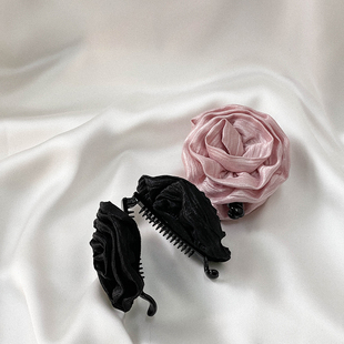 CAPS 发卡小号防滑香蕉夹韩国气质头饰 KOREA｜发量少玫瑰花朵竖式