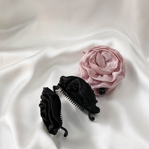 CAPS KOREA｜发量少玫瑰花朵竖式发卡小号防滑香蕉夹韩国气质头饰