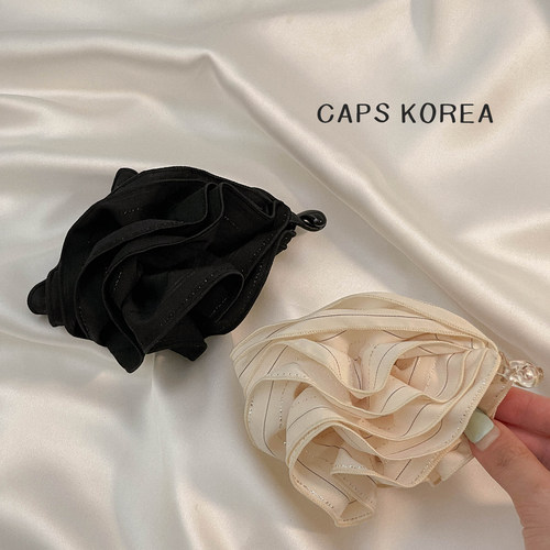 CAPS KOREA｜韩国东大门花瓣香蕉夹条纹竖式固定高马尾发夹防滑女