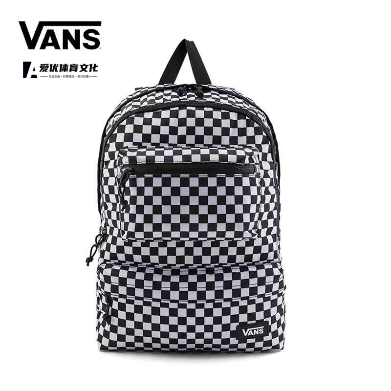 Vans 范斯经典基础百搭轻松时尚便携双肩包男女同款 黑白棋盘格