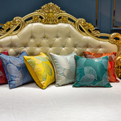 豪华家用贡缎抱枕沙发办公室客厅简约抱枕套靠垫样板房家具店