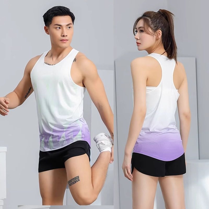 短跑田径服体育生训练服男女通用运动服比赛服马拉松跑步背心套装