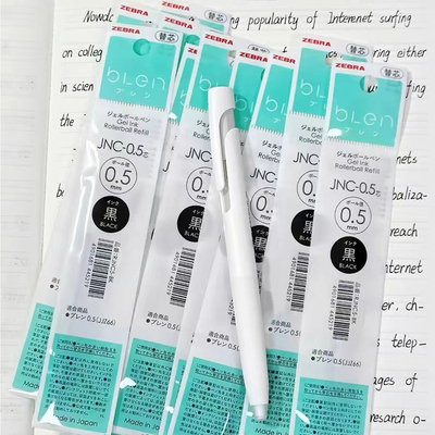 日本ZEBRA斑马blen减震笔替芯JNC-0.5黑色笔芯速干JJZ66专用笔芯