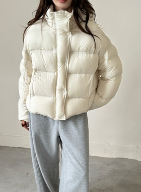 高级感云朵泡芙羽绒服女短款2025新款冬装小个子90白鸭绒外套保暖