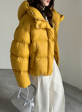 欧货轻奢蓄热羽绒服女宽松2025冬季新款高端90白鸭绒加厚外套保暖