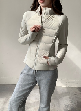 小蛮腰运动外套轻薄90白鹅绒2025秋冬新款lulu羽绒瑜伽服收腰显瘦