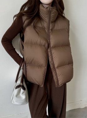 高端云朵泡芙95白鸭绒羽绒服马甲女款2025秋冬新款超好看无袖坎肩