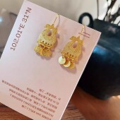 西班牙Apres Ski镀金天鹅典雅复古耳环小众设计时髦个性 耳坠女