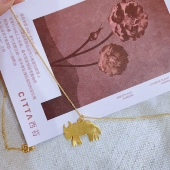 定制西班牙Apres Ski镀18k金复古小牛中古手工打磨项链时髦毛衣链