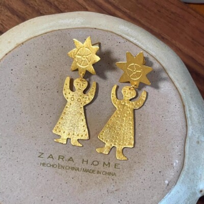 小众设计复古趣味星星女孩耳钉