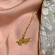 西班牙Apres Ski设计镀金复古马儿中古手工可爱小猪项链 Maiale