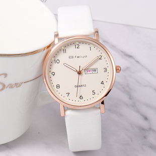 夜光星期日历考试专用手表女学生初高中生简约只看时间男款防水表