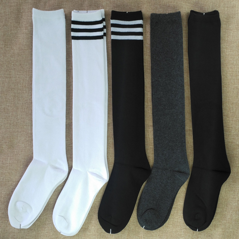 春夏学生男童白色高筒腿袜半筒袜