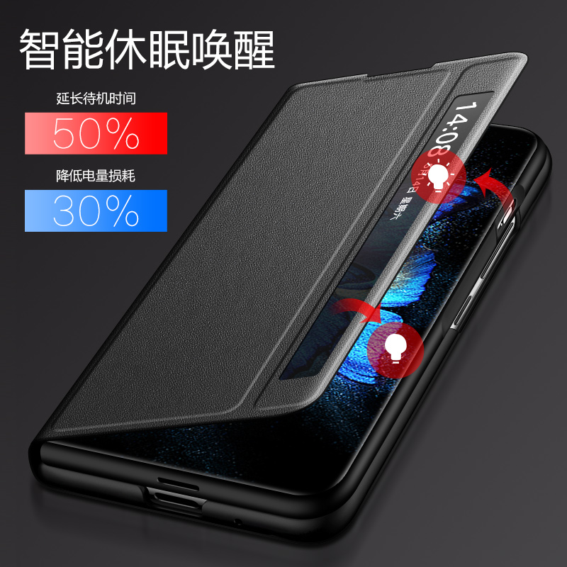 适用vivoxfold3pro壳新款vivoXFold3真皮保护套fold+折叠屏镜头全包支架防摔皮夹xflod真皮商务男por外壳