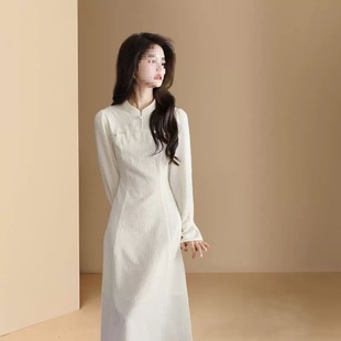 国风禅意风改良旗袍年轻长袖 连衣裙子2025新款 春秋新中式 女装 秋季
