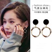 新款 爆款 耳环女2025轻奢小众简约气质几何圈圈耳钉网红高级感耳饰