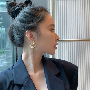 2025年新款 小众耳环女耳圈港风耳钉欧美风耳饰品潮个性 高级感轻奢