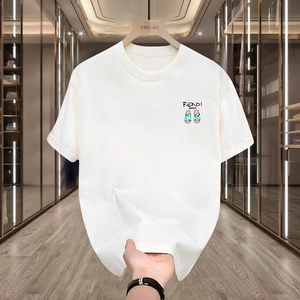 FD家双纱精梳纯棉短袖男士t恤260g美式重磅潮牌情侣宽松圆领半袖