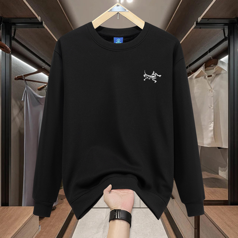 2025新款鸟家秋季卫衣美式重磅宽松冬季加绒加厚男士圆领长袖情侣