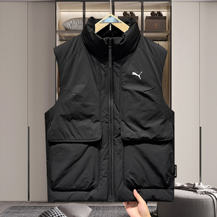 羽绒马甲立领加厚情侣马家工装 男士 马夹休闲保暖坎肩外套 新款 冬季