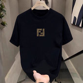 百搭短袖 T恤青年男女款 短袖 F家夏季 上衣半袖 100%纯棉潮牌街头宽松