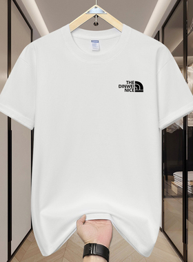 夏季新款男士短袖宽松美式重磅ins风双纱精梳纯棉T恤320g情侣半袖