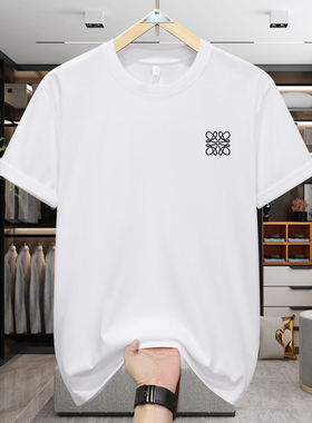 夏季新款男士短袖美式重磅宽松情侣纯棉T恤ins潮圆领纯色半袖260g