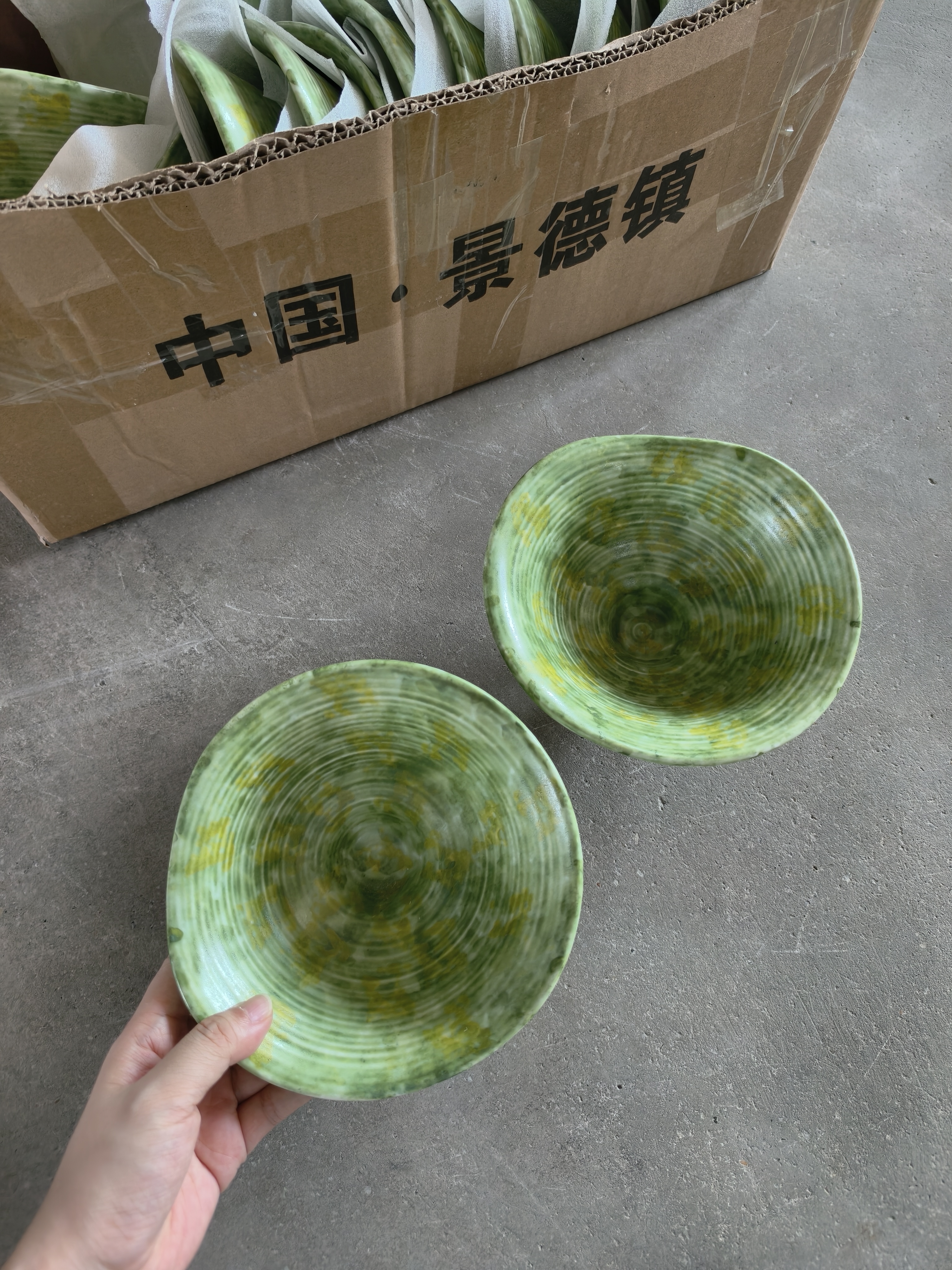 绿色控超爱  春天酸奶碗 异形荷叶螺纹大碗面碗菜碗甜品碗沙拉碗