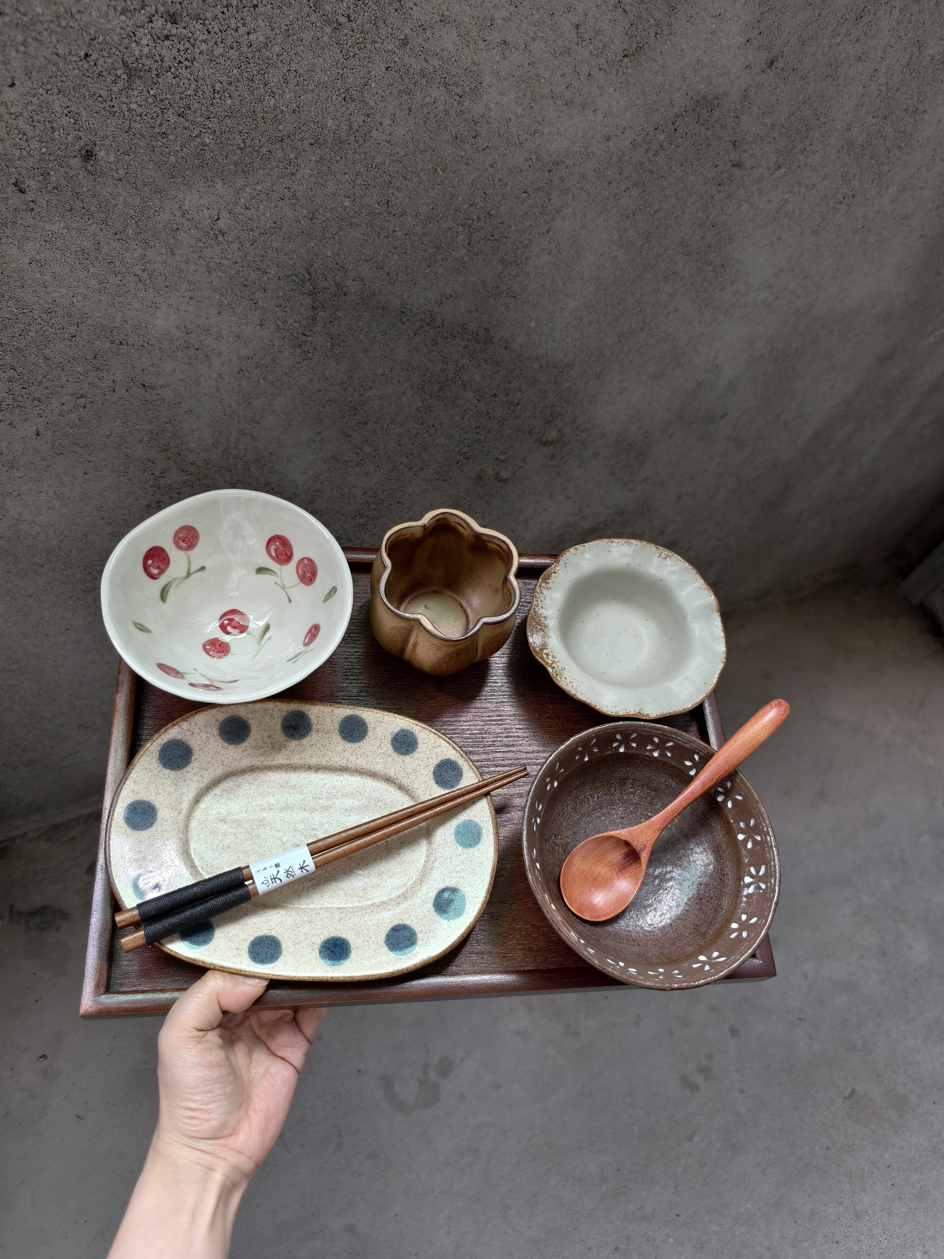 LLHOME 蓝色波点 一人食餐具套装小众漂亮饭餐具女生礼物早餐餐具