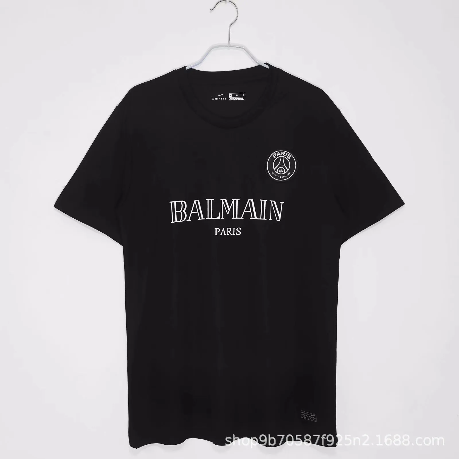 巴黎2020黑色白色复古训练服球衣2002-03赛季客场足球服T恤