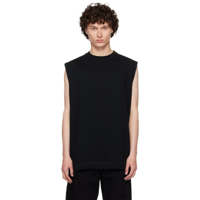 ro风格基础款宽松宽肩圆领背心T恤