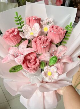 手工DIY仿真花束把扭棒材