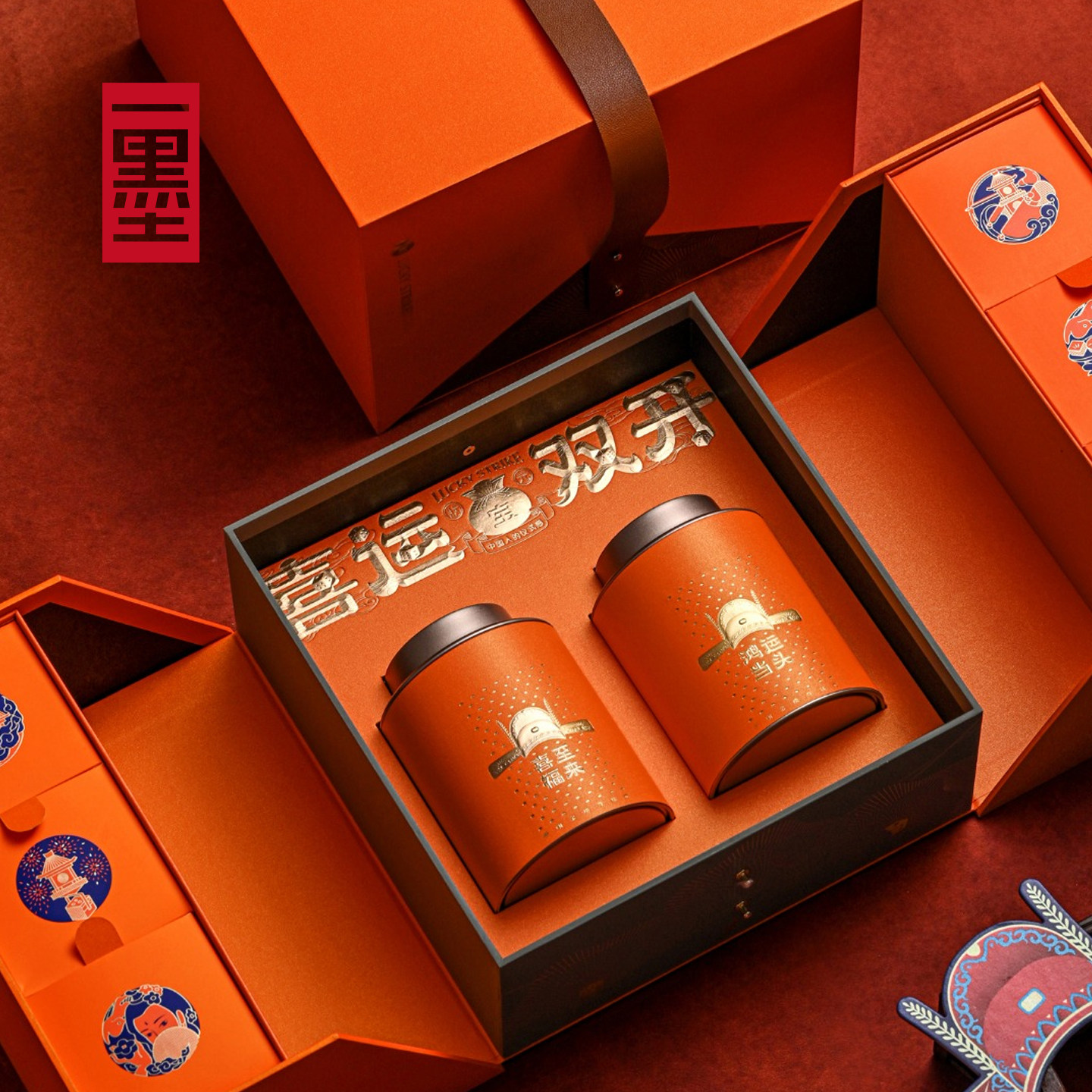 高档中秋月饼茶叶组合礼盒图片