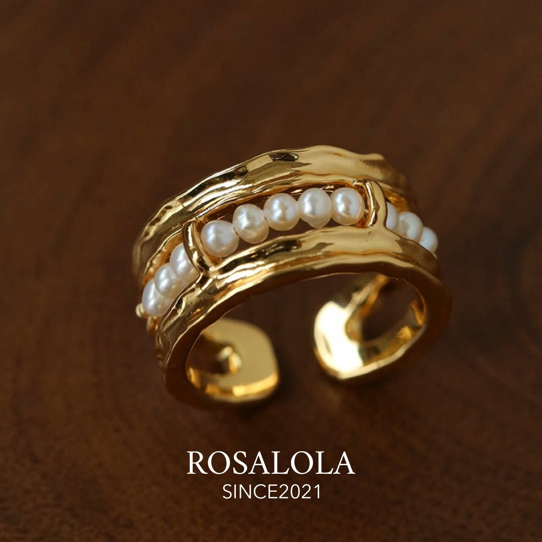 ROSALOLA 枯枝凝珠·法式复古肌理感珍珠戒指·LOLA系列 062901