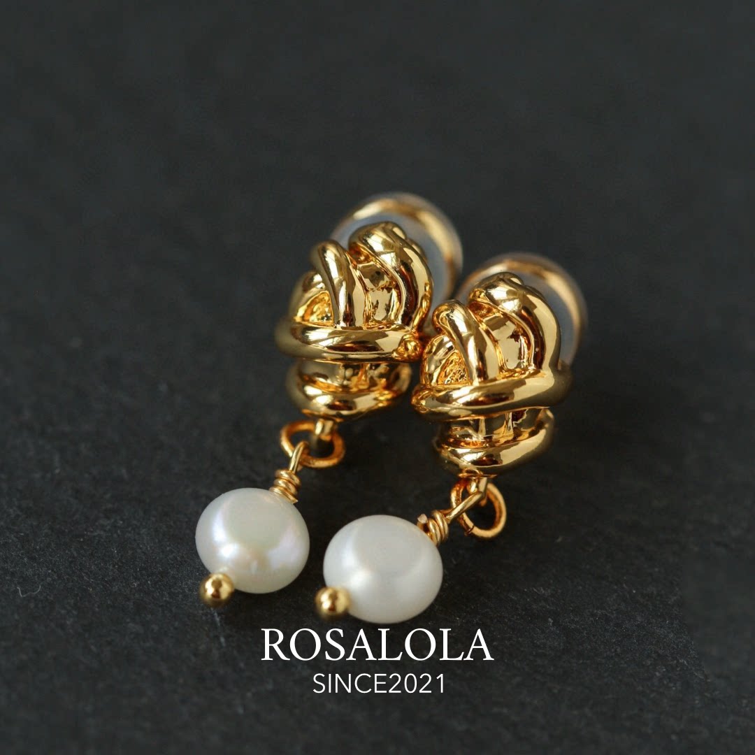 ROSALOLA 巴黎结·法式浪漫复古珍珠耳环·LOLA系列 021004