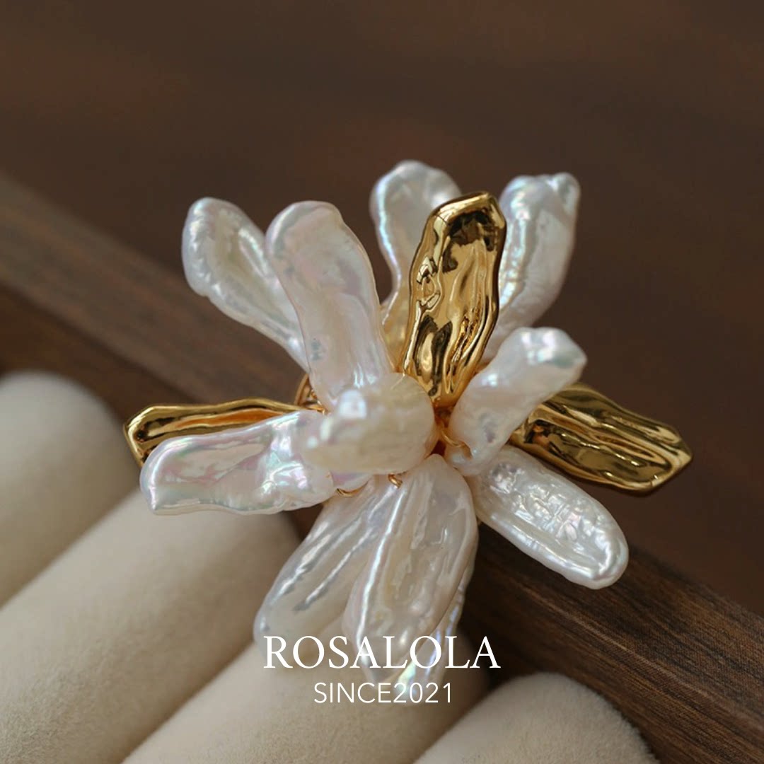 ROSALOLA 茉莉白·法式浪漫复古巴洛克珍珠胸针·LOLA系列 062803