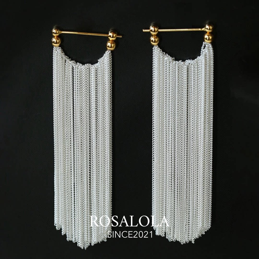 ROSALOLA 流银碎光·法式浪漫极简风流苏耳环·LOLA系列 032502