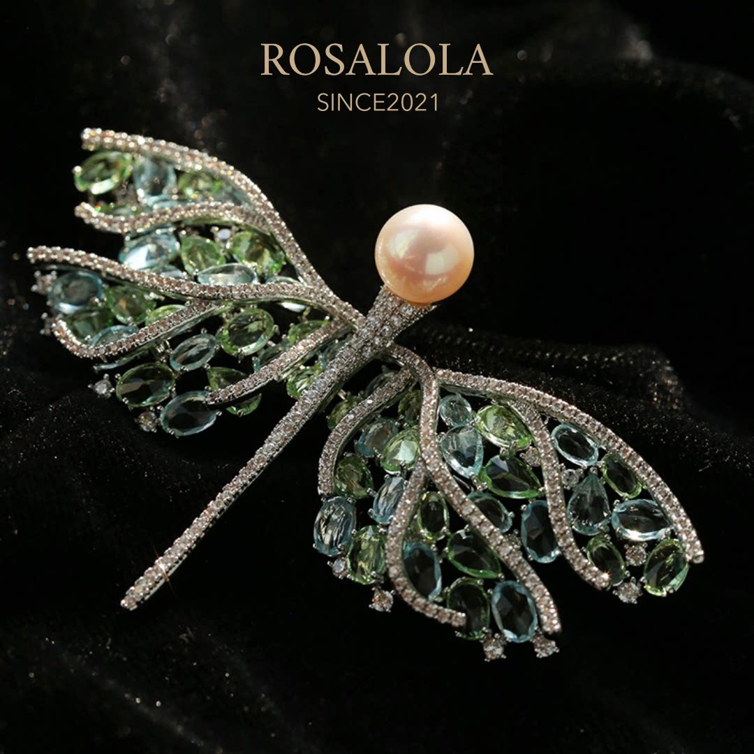 ROSALOLA 青岚蜻影·法式浪漫复古艺术珠宝胸针LOLA系列102009