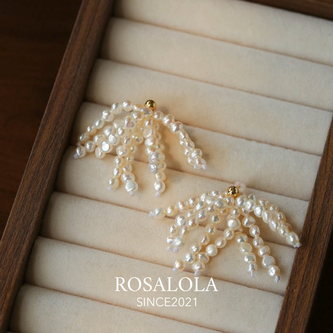 ROSALOLA 流萤碎月·法式浪漫复古珍珠流苏耳环·LOLA系列 051502