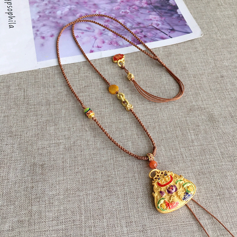 吊坠绳佛牌金锁编绳可调节手工编挂绳女款翡翠高端玉平安锁编绳