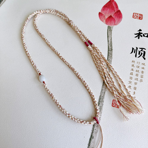 八宝罗盘藏式手工编织耐磨项链绳