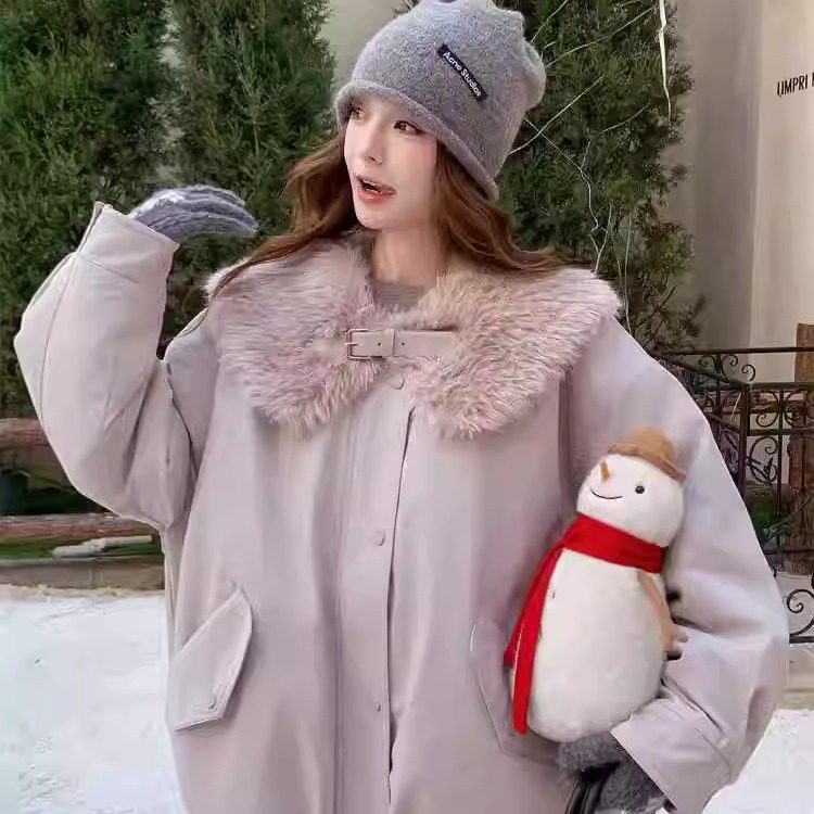 【金金宠粉】"芋泥麻薯"百搭大毛领抗风保暖毛毛外套,女装/女士精品,派克服,淘宝优惠券,粉丝福利购,淘宝优惠卷