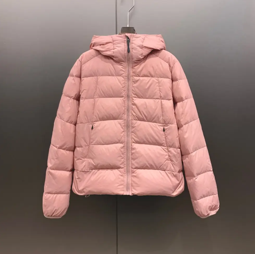 GROLT95鹅绒软糯设计感微胖显瘦秋冬保暖外套连帽羽绒服女 W7001