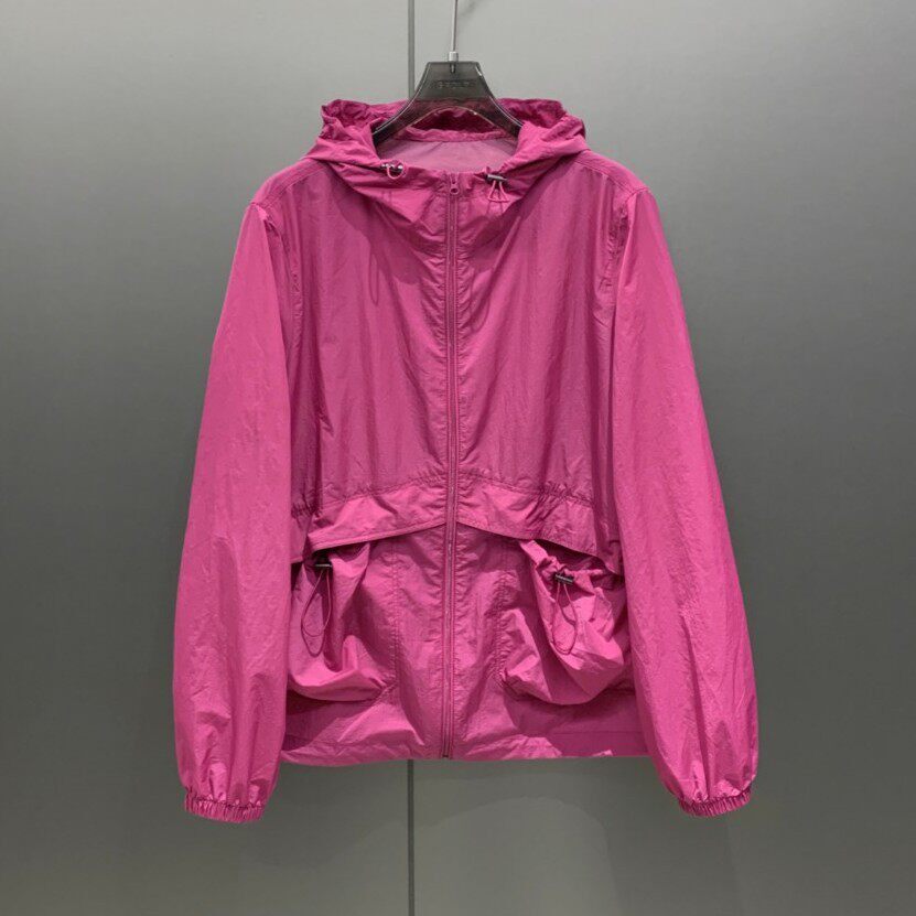 夏季薄款户外运动防泼水凉感连帽防晒衣拉链外套女 W7222