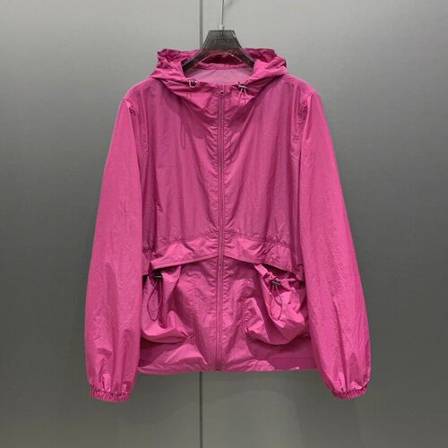 夏季薄款户外运动防泼水凉感连帽防晒衣拉链外套女 W7222