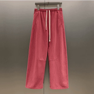 休闲显高显腿长松紧腰抽绳弯刀卫裤 K5334 女