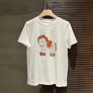 T恤女 可爱卡通小马立体印花短袖 T8981 马年大吉T